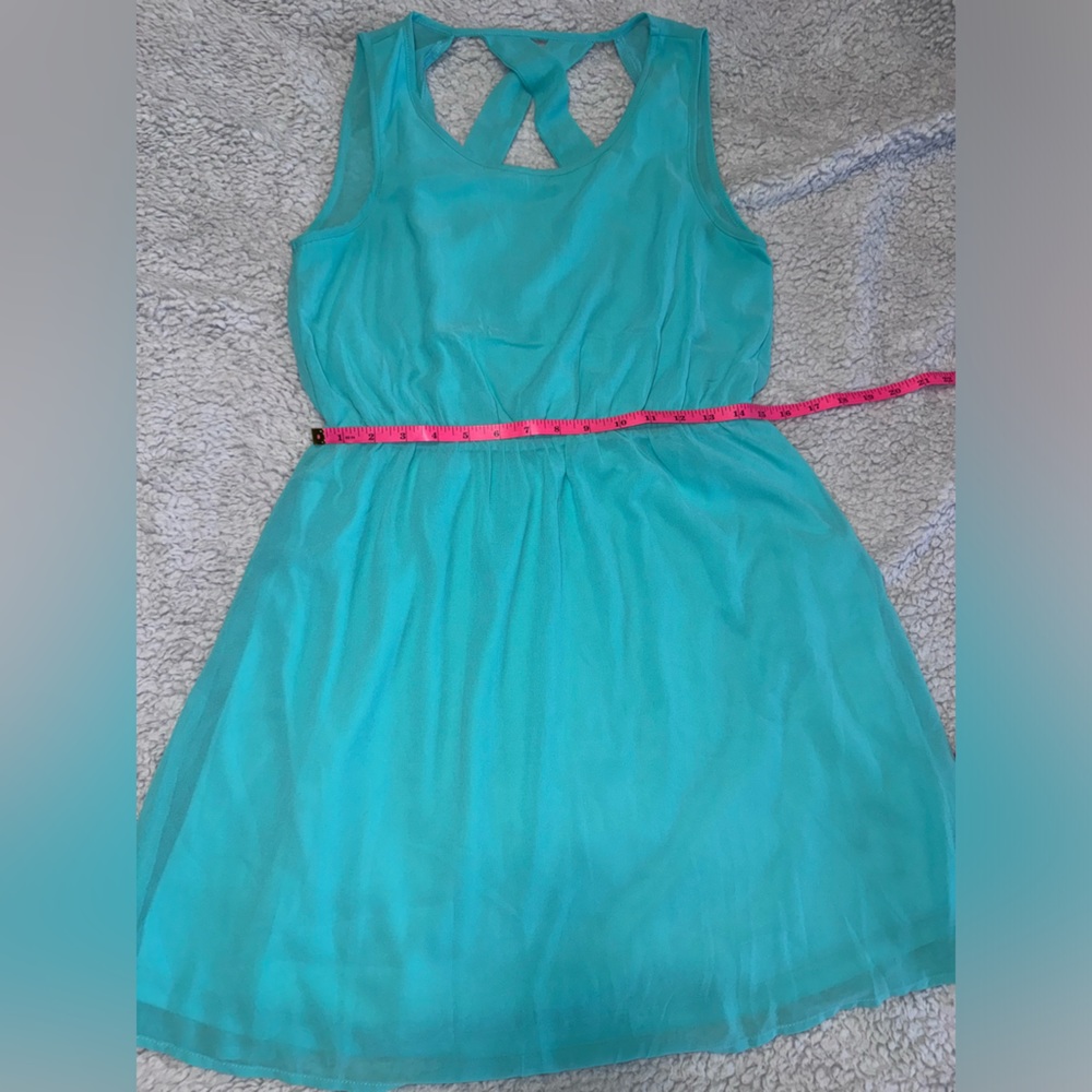 Boutique Turquoise Cutout Back Dress Size Large. NWOT